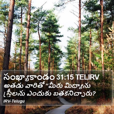 సంఖ్యాకాండం 31:15 TELIRV Bible Verse Image