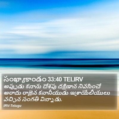 సంఖ్యాకాండం 33:40 TELIRV Bible Verse Image