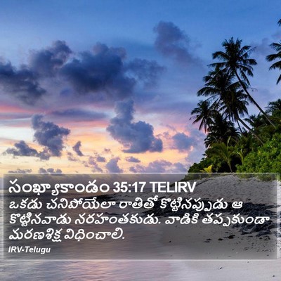 సంఖ్యాకాండం 35:17 TELIRV Bible Verse Image
