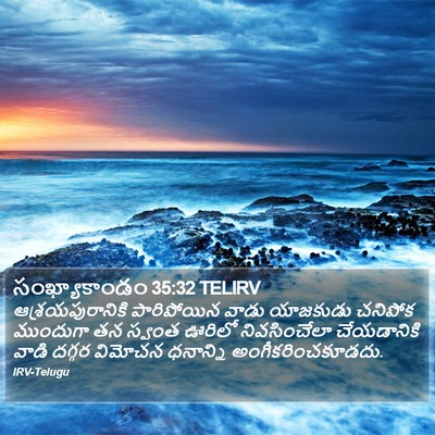 సంఖ్యాకాండం 35:32 TELIRV Bible Verse Image
