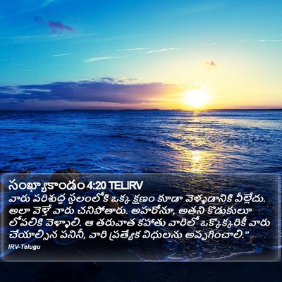 సంఖ్యాకాండం 4:20 TELIRV Bible Verse Image