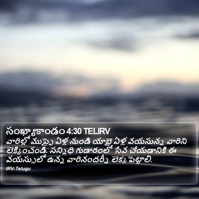 సంఖ్యాకాండం 4:30 TELIRV Bible Verse Image