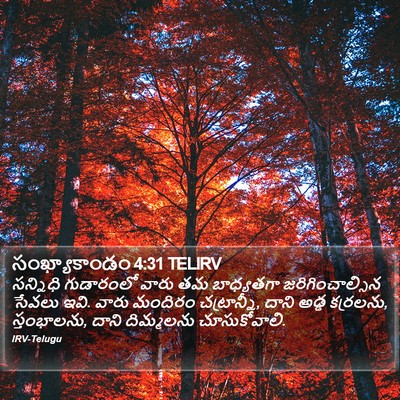 సంఖ్యాకాండం 4:31 TELIRV Bible Verse Image