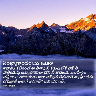 సంఖ్యాకాండం 5:22 TELIRV Bible Verse Image