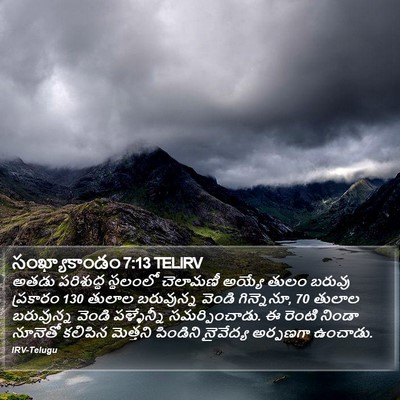 సంఖ్యాకాండం 7:13 TELIRV Bible Verse Image