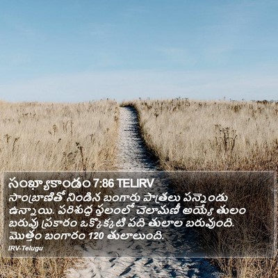 సంఖ్యాకాండం 7:86 TELIRV Bible Verse Image