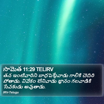 సామెత 11:29 TELIRV Bible Verse Image