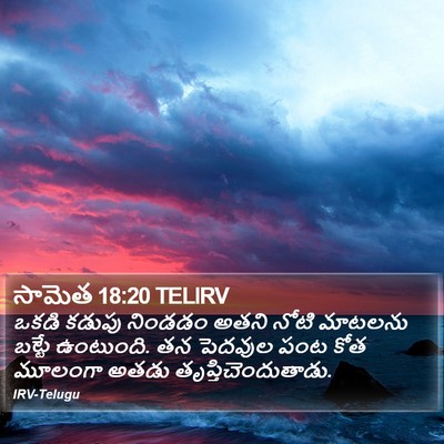 సామెత 18:20 TELIRV Bible Verse Image