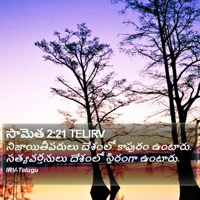సామెత 2:21 TELIRV Bible Verse Image