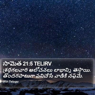 సామెత 21:5 TELIRV Bible Verse Image