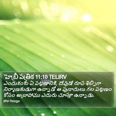 హెబ్రీ పత్రిక 11:10 TELIRV Bible Verse Image