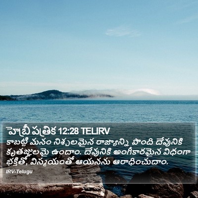 హెబ్రీ పత్రిక 12:28 TELIRV Bible Verse Image