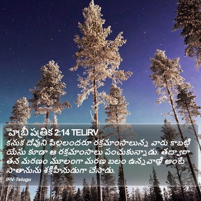 హెబ్రీ పత్రిక 2:14 TELIRV Bible Verse Image