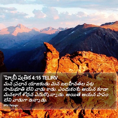 హెబ్రీ పత్రిక 4:15 TELIRV Bible Verse Image