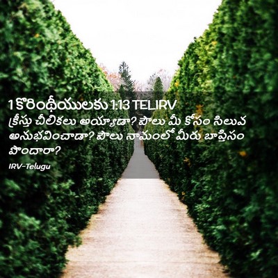 Picture 02 - 1 కొరింథీయులకు 1:13 TELIRV - క్రీస్తు చీలికలు - Bible Verse Picture