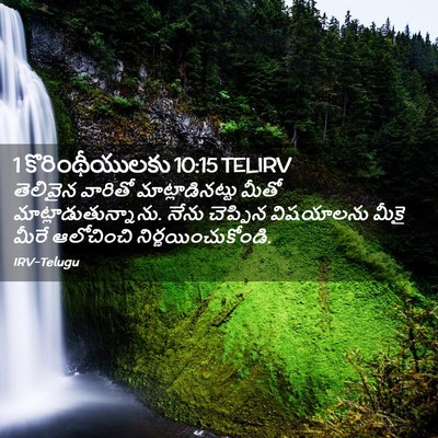 Picture 02 - 1 కొరింథీయులకు 10:15 TELIRV - తెలివైన వారితో - Bible Verse Picture