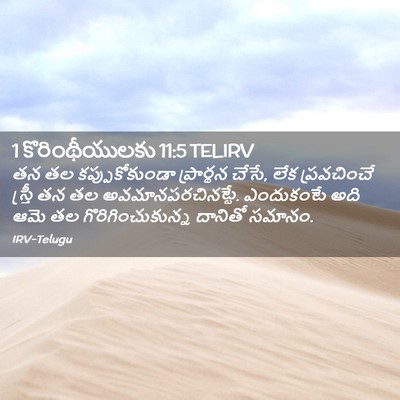 Picture 02 - 1 కొరింథీయులకు 11:5 TELIRV - తన తల - Bible Verse Picture