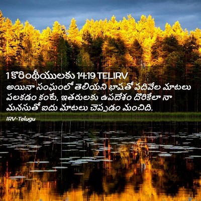 Picture 02 - 1 కొరింథీయులకు 14:19 TELIRV - అయినా సంఘంలో - Bible Verse Picture