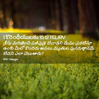 Picture 02 - 1 కొరింథీయులకు 15:12 TELIRV - క్రీస్తు మరణించి - Bible Verse Picture