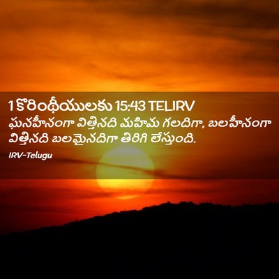 Picture 02 - 1 కొరింథీయులకు 15:43 TELIRV - ఘనహీనంగా - Bible Verse Picture