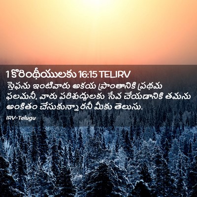 Picture 02 - 1 కొరింథీయులకు 16:15 TELIRV - స్తెఫను ఇంటివారు - Bible Verse Picture