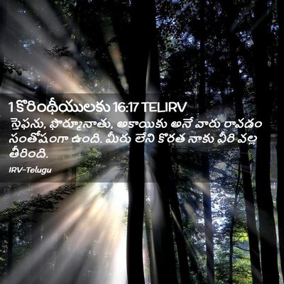 Picture 02 - 1 కొరింథీయులకు 16:17 TELIRV - స్తెఫను, - Bible Verse Picture