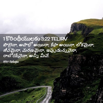 Picture 02 - 1 కొరింథీయులకు 3:22 TELIRV - పౌలైనా, అపొల్లో - Bible Verse Picture