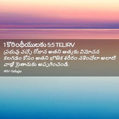 Picture 02 - 1 కొరింథీయులకు 5:5 TELIRV - ప్రభువు వచ్చే - Bible Verse Picture