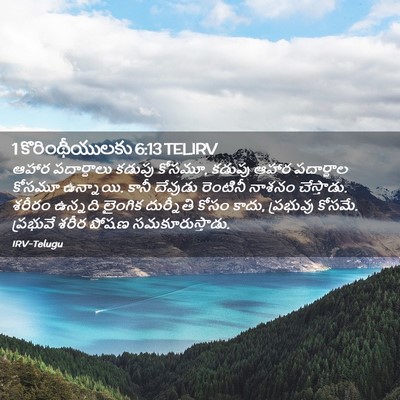 Picture 02 - 1 కొరింథీయులకు 6:13 TELIRV - ఆహార పదార్ధాలు - Bible Verse Picture