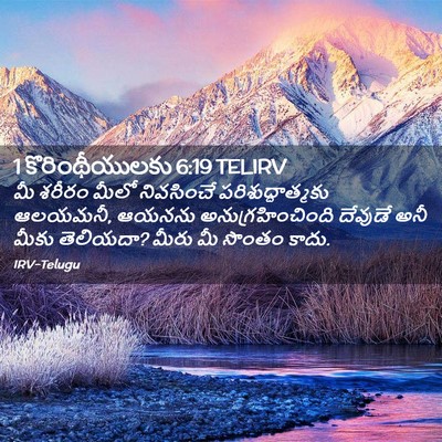 Picture 02 - 1 కొరింథీయులకు 6:19 TELIRV - మీ శరీరం మీలో - Bible Verse Picture