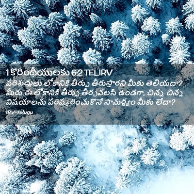 Picture 02 - 1 కొరింథీయులకు 6:2 TELIRV - పరిశుద్ధులు - Bible Verse Picture