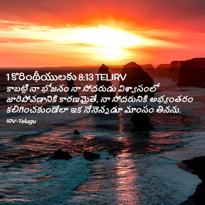 Picture 02 - 1 కొరింథీయులకు 8:13 TELIRV - కాబట్టి నా భోజనం - Bible Verse Picture