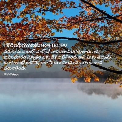 Picture 02 - 1 కొరింథీయులకు 9:24 TELIRV - పరుగు పందెంలో - Bible Verse Picture
