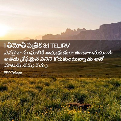 Picture 02 - 1 తిమోతి పత్రిక 3:1 TELIRV - ఎవరైనా సంఘానికి - Bible Verse Picture