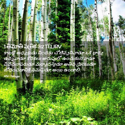 Picture 02 - 1 తిమోతి పత్రిక 3:2 TELIRV - కాబట్టి - Bible Verse Picture