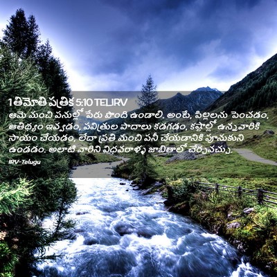 Picture 02 - 1 తిమోతి పత్రిక 5:10 TELIRV - ఆమె మంచి పనుల్లో - Bible Verse Picture