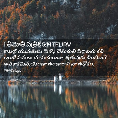 Picture 02 - 1 తిమోతి పత్రిక 5:14 TELIRV - కాబట్టి యువతులు - Bible Verse Picture