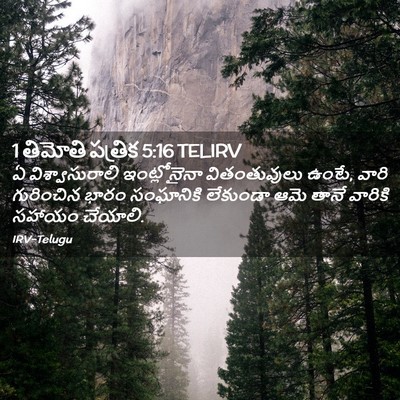 Picture 02 - 1 తిమోతి పత్రిక 5:16 TELIRV - ఏ విశ్వాసురాలి - Bible Verse Picture