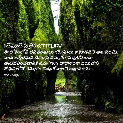 Picture 02 - 1 తిమోతి పత్రిక 6:17 TELIRV - ఈ లోకంలోని - Bible Verse Picture