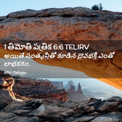 Picture 02 - 1 తిమోతి పత్రిక 6:6 TELIRV - అయితే సంతృప్తితో - Bible Verse Picture