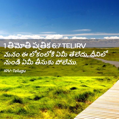 Picture 02 - 1 తిమోతి పత్రిక 6:7 TELIRV - మనం ఈ లోకంలోకి ఏమీ - Bible Verse Picture