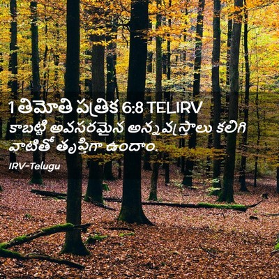 Picture 02 - 1 తిమోతి పత్రిక 6:8 TELIRV - కాబట్టి అవసరమైన - Bible Verse Picture
