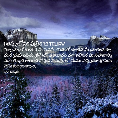 Picture 02 - 1 తెస్సలోనిక పత్రిక 1:3 TELIRV - విశ్వాసంతో కూడిన - Bible Verse Picture