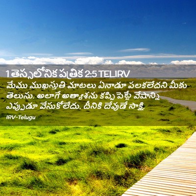 Picture 02 - 1 తెస్సలోనిక పత్రిక 2:5 TELIRV - మేము ముఖస్తుతి - Bible Verse Picture