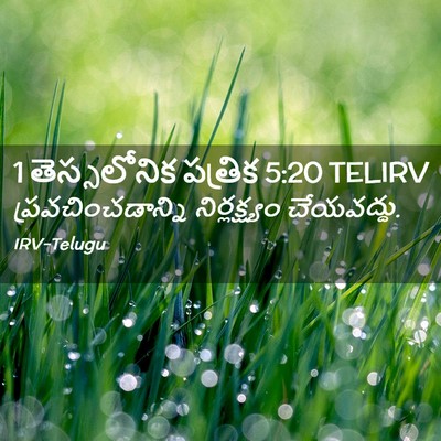 Picture 02 - 1 తెస్సలోనిక పత్రిక 5:20 TELIRV - ప్రవచించడాన్ని - Bible Verse Picture