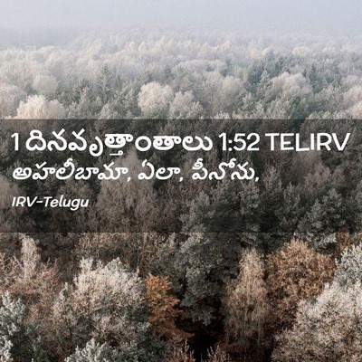 Picture 02 - 1 దినవృత్తాంతాలు 1:52 TELIRV - అహలీబామా, ఏలా, - Bible Verse Picture