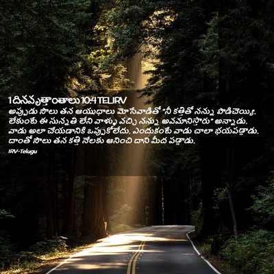 Picture 02 - 1 దినవృత్తాంతాలు 10:4 TELIRV - అప్పుడు సౌలు తన - Bible Verse Picture