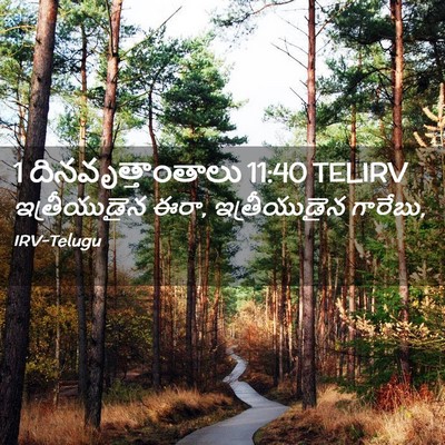 Picture 02 - 1 దినవృత్తాంతాలు 11:40 TELIRV - ఇత్రీయుడైన ఈరా, - Bible Verse Picture
