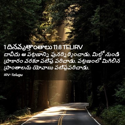 Picture 02 - 1 దినవృత్తాంతాలు 11:8 TELIRV - దావీదు ఆ - Bible Verse Picture