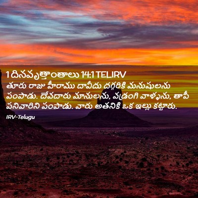 Picture 02 - 1 దినవృత్తాంతాలు 14:1 TELIRV - తూరు రాజు హీరాము - Bible Verse Picture